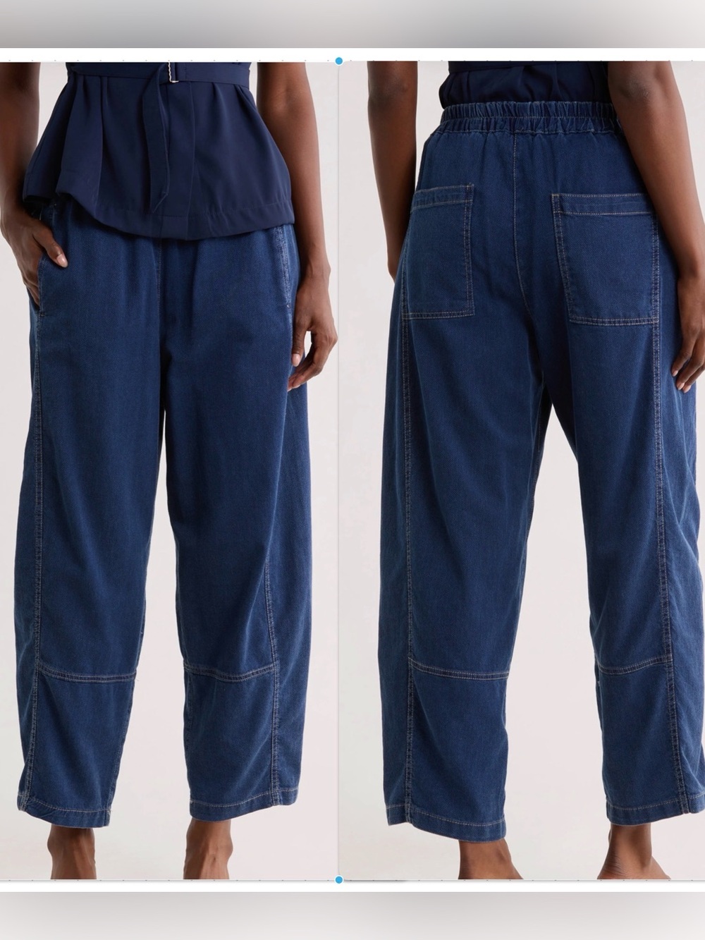 Max Studio London Pique Barrel Leg Ankle Pants